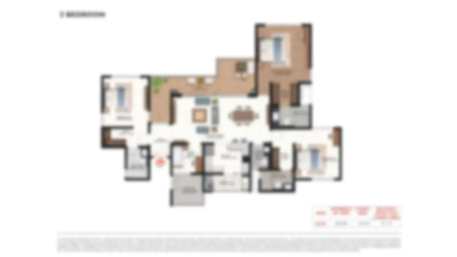 3 BHK plan — Century Blue Moon